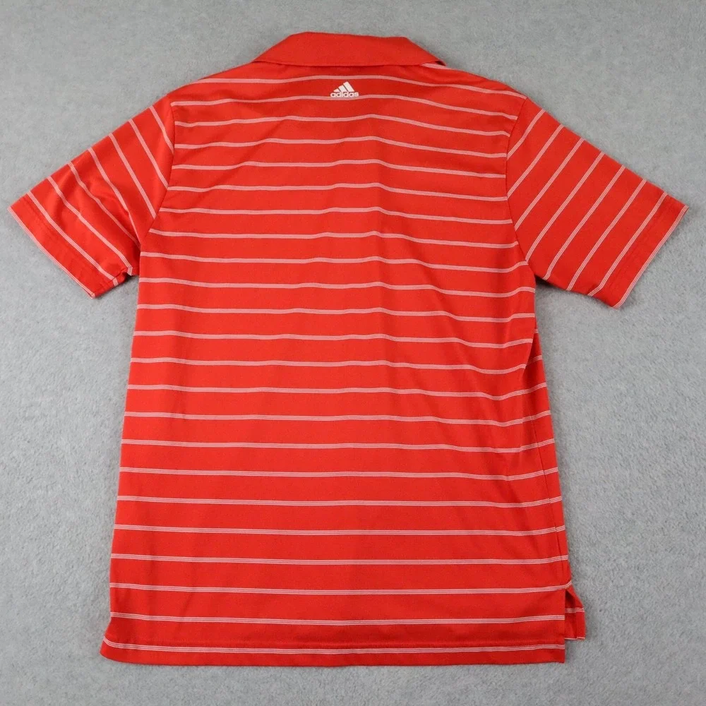 Adidas Golf Polo Shirt‎ Mens Small Puremotion Red Striped Short Sleeve